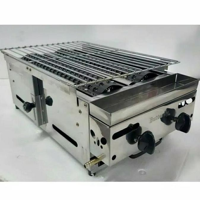 panggangan sate 2 tungku butterfly stainless steel