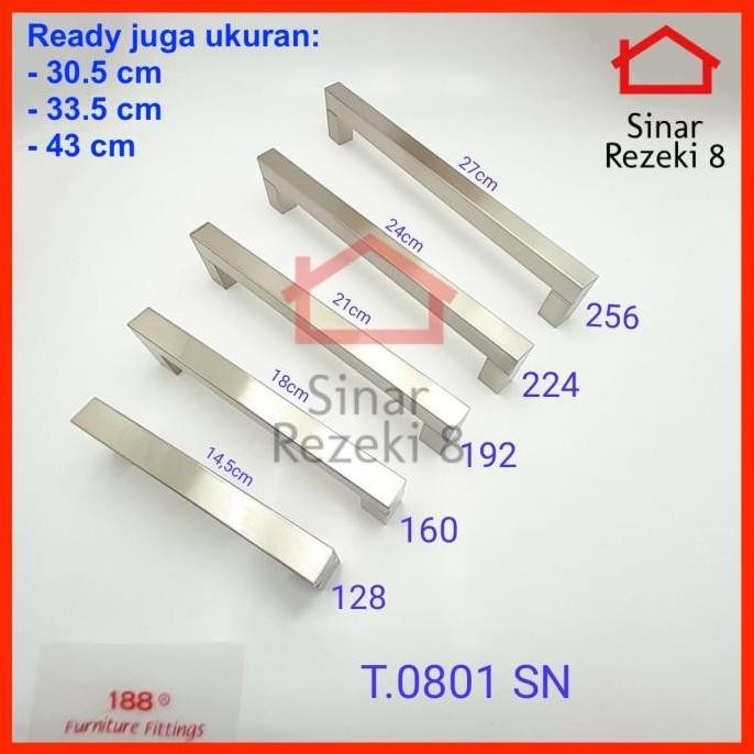 Laci Serbaguna Tarikan Handle Laci 0801 Pintu Stainless Lemari Minimalis Silver Dapur