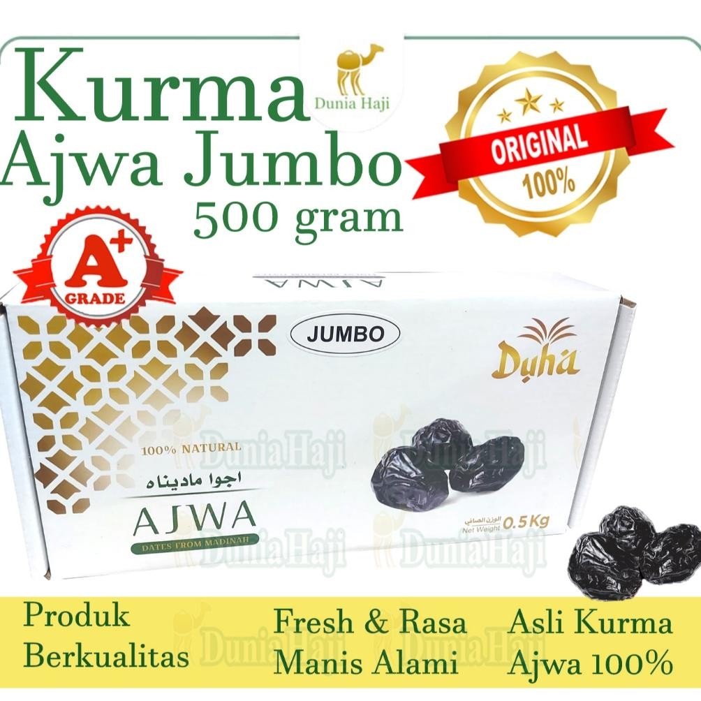 

Flash Sale Kurma AJWA JUMBO 1KG XL SUPER / Kurma Nabi Asli Saudi Madinah Premium Oleh Oleh Haji Umroh !!