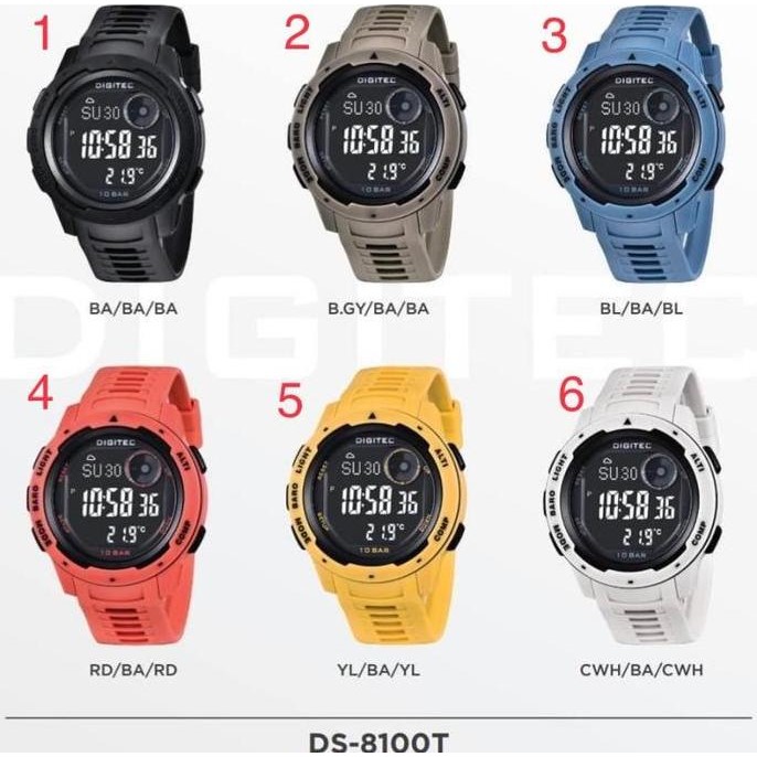 Jam Tangan Digitec Ds 8100 Original Altimeter Barometer Thermometer