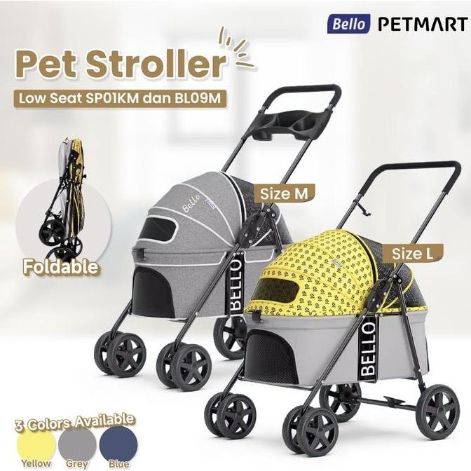 Bello Pet Stroller Foldable Low Seat