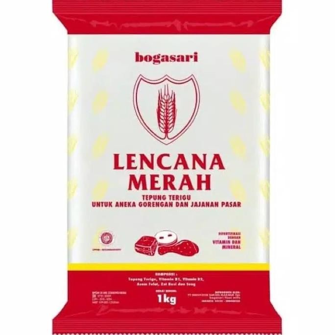 

Stok Baru Lencana Merah Tepung Terigu 1 kg 1 Dus isi 12 pcs