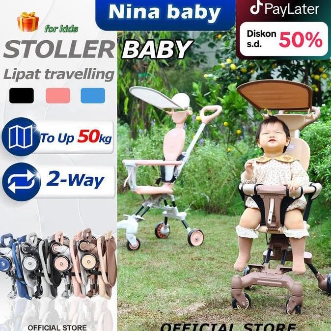 [Kardus Pengemasan]Stroller Cabin Size Travelling 2Way Lipat / Kereta Dorong Bayi 2 Arah Murah Kuali