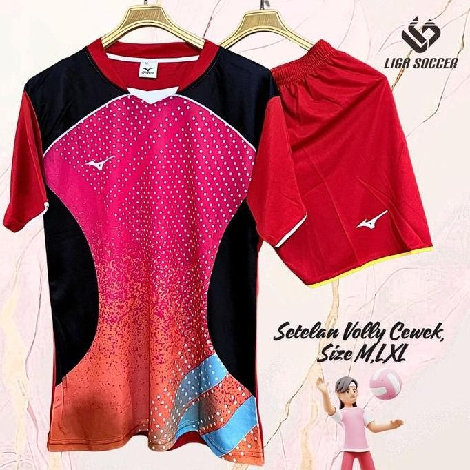 SETELAN VOLI CEWEK BAJU VOLI WANITA PRINTING MIZUNO