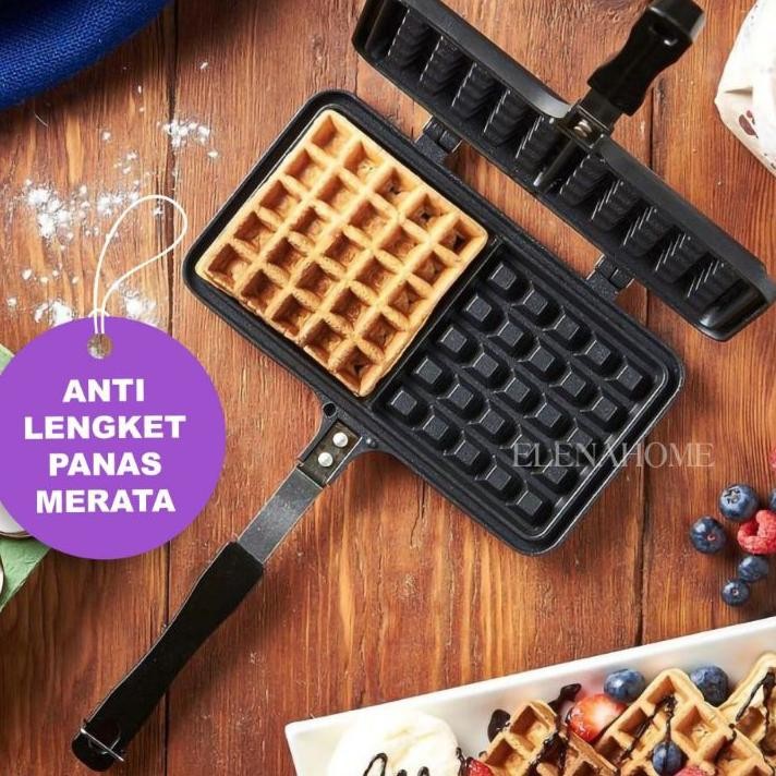 Cetakan Kue Waffle Maker Bentuk Kotak Cetakan Waffle Maker Kompor Ter