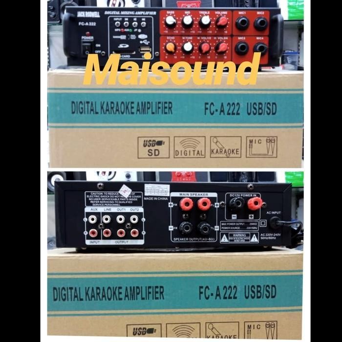 AMPLIFIER KARAOKE JACK RODWELL FC A222 AMPLI FC A 222 BLUETOOTH USB Berkualitas