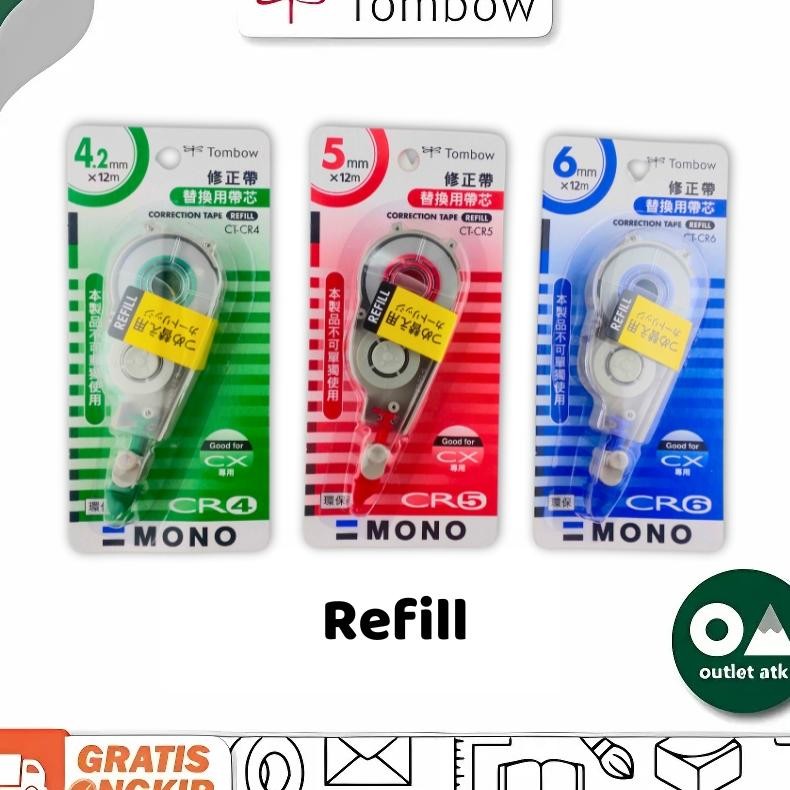 

Tombow Correction Tape Refill Mono Cr 4.2Mm 5Mm 6Mm X 12M Tipex Pita Kertas