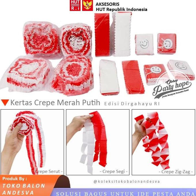

Ready stock] [isi 12] kertas Krep merah putih / hiasan 17 agustus kertas crepe / kertas hias merah putih / kertas dekorasi merah putih zig zag / Kertas Crepe Potong / kertas krep serut jahit merah putih
