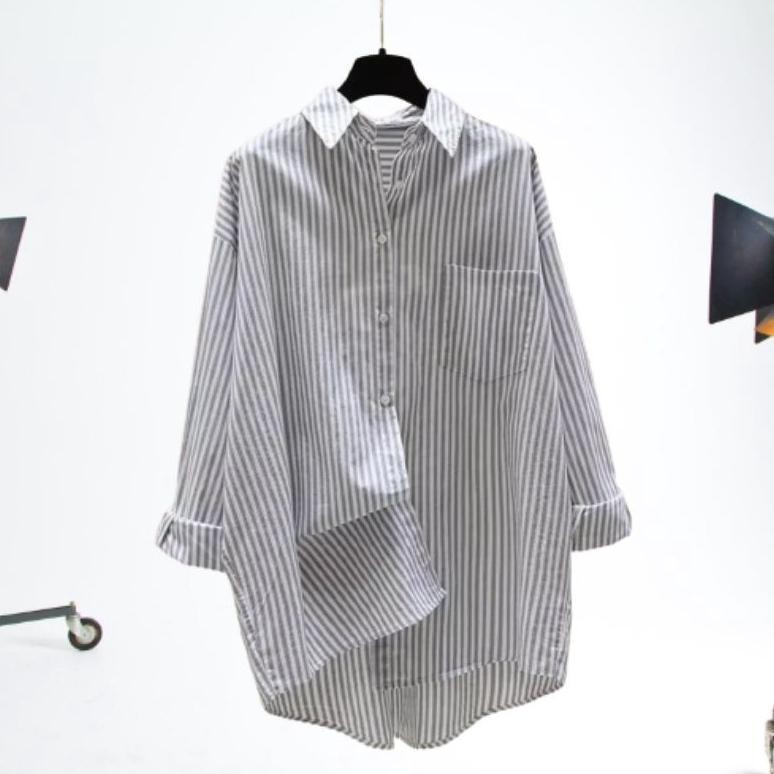 Kemeja Salur Wanita//Kemeja Saku//Baju Atasan Remaja Dewasa//Outfit Kekinian//Kemeja Terlaris