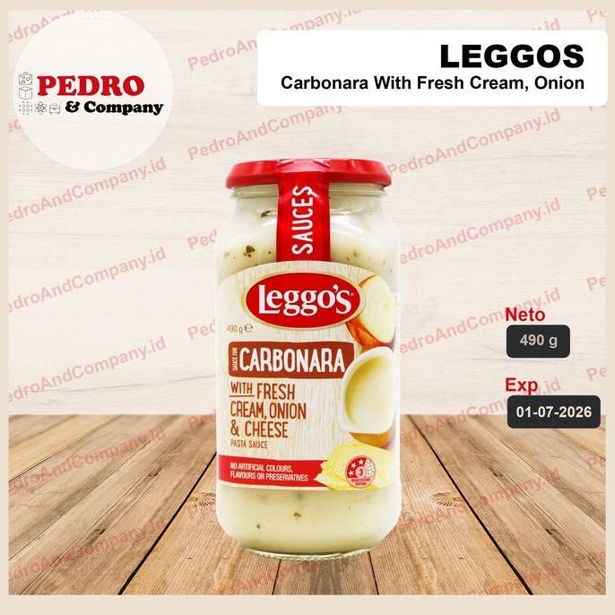 

Promo Leggo's Carbonara Sauce 490g - Saus Pasta Creamy Onion Cheese Import