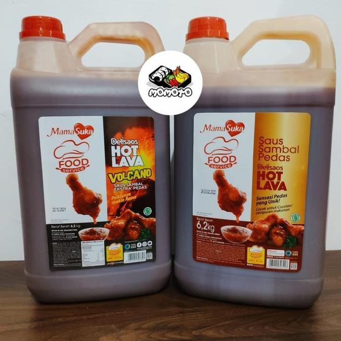 

Promo Delisaos HOT LAVA Sambal Pedas 6.2Kg - Jerigen Saus Sambal Mamasuka