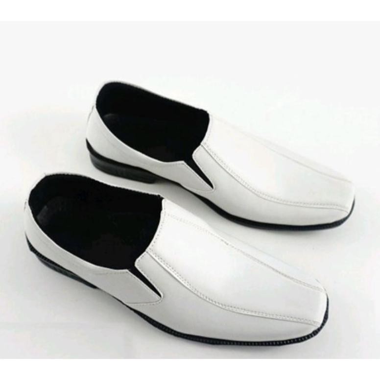 DF262>> Sepatu pantofel putih pria sepatu kerja perawat sepatu dinas cowok sepatu pantovel putih