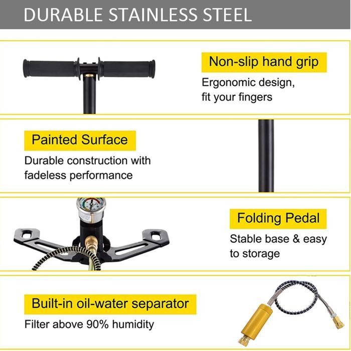 AS Pompa PCP pressure Guage 6000Psi 6000 Psi , Murah Kompresor PCP 6000 Psi ,Tungsten Steel 3 Stage 