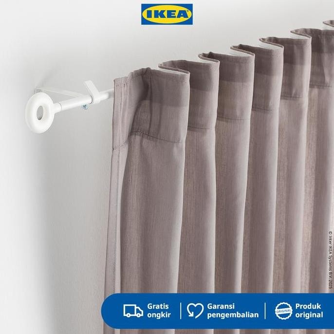 IKEA IRJA Set Rel Batang Gorden Putih 140cm