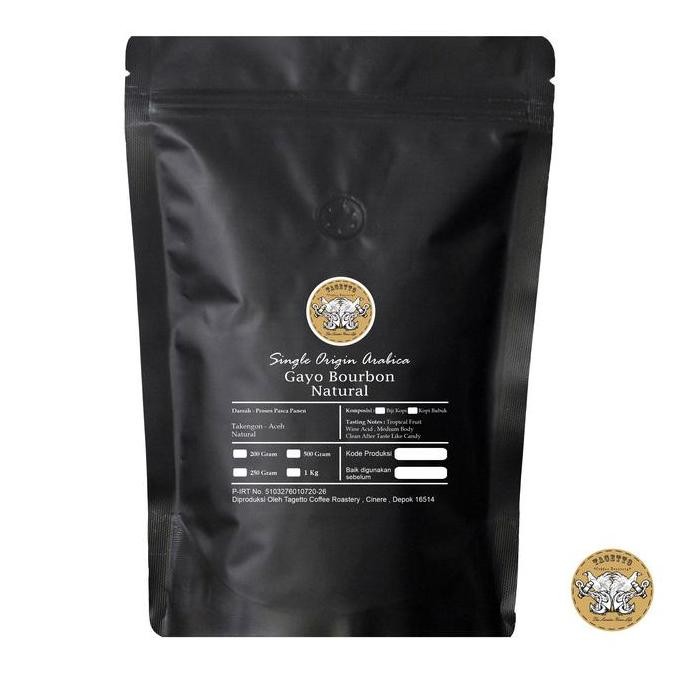 

Biji Kopi Arabika Gayo Bourbon Natural 1Kg | Arabica Bean Ground Bubuk 1 Kg Tagetto Coffee