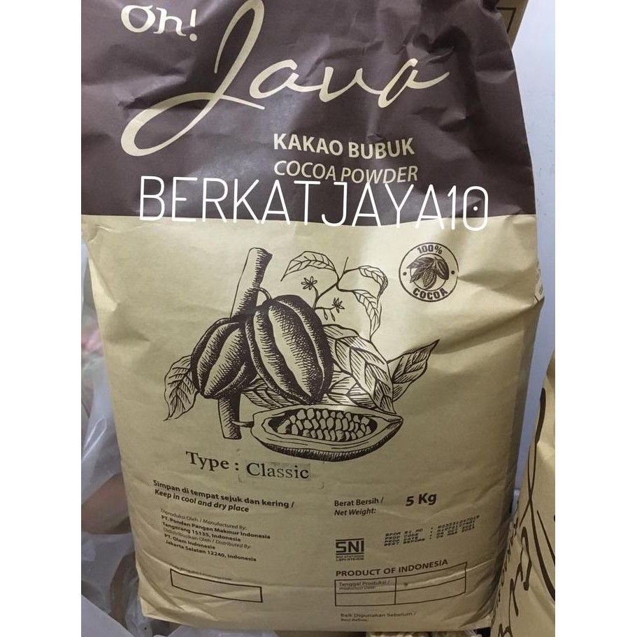 

Oh Java Classic Cocoa Powder Bubuk Coklat Kakao kemasan asli 5kg NLS