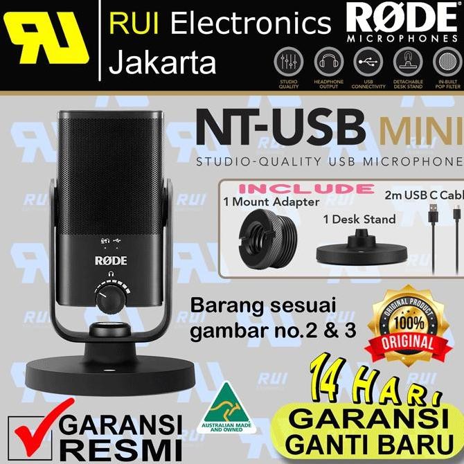 PROMO RODE NT-USB MINI MICROPHONE STUDIO USB MIC ORIGINAL UNTUK PC LAPTOP