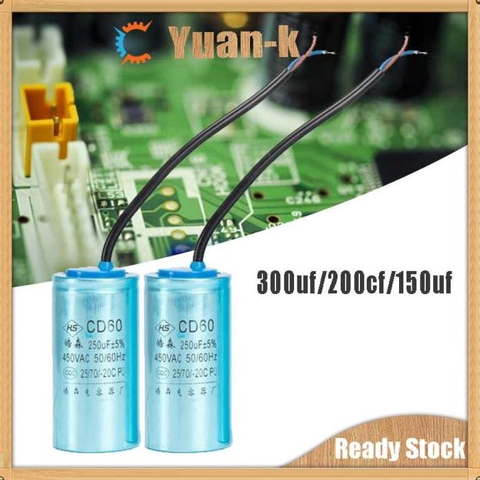 Kapasitor Motor Start Run Capacitor Cd60 450V 100Uf / 200Uf / 300Uf