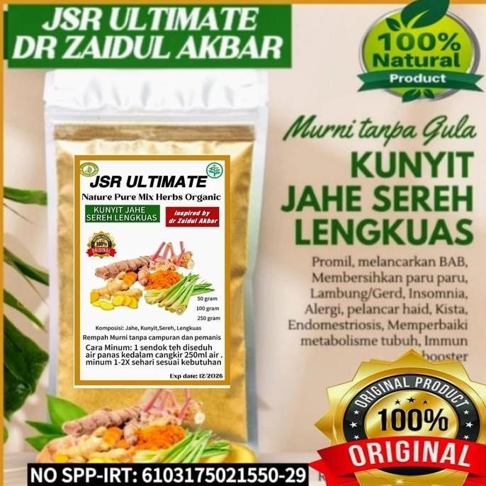 

Diskon! Jsr Kunyit Sereh Lengkuas Jahe Organik 250Gr - Paket Rempah Platinum Premium