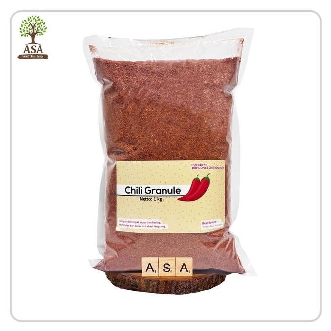 

Diskon! Chili Flakes 1Kg - Cabai Kering Cincang / Chili Granule Super Pedas