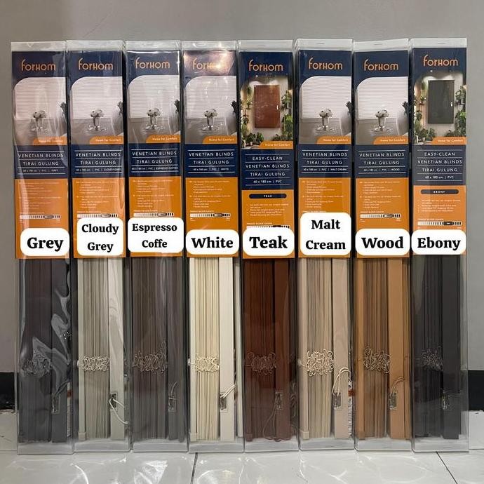 TERLARIS Tirai Gulung Jendela PVC 60 cm x 180 cm Venetian Blind Kerei Gorden Kris Forhom Original Ac