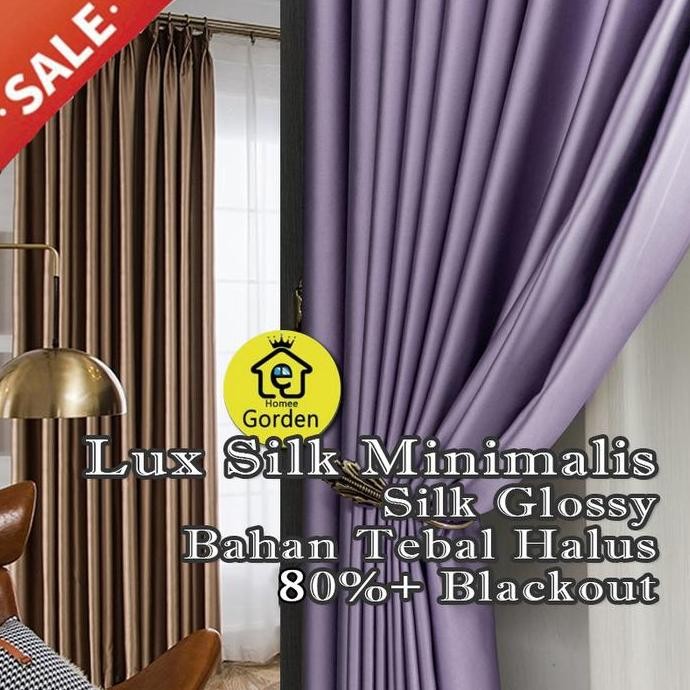 TERBARU Gorden polos Minimalis Blackout Dimunt Warna coklat Ungu