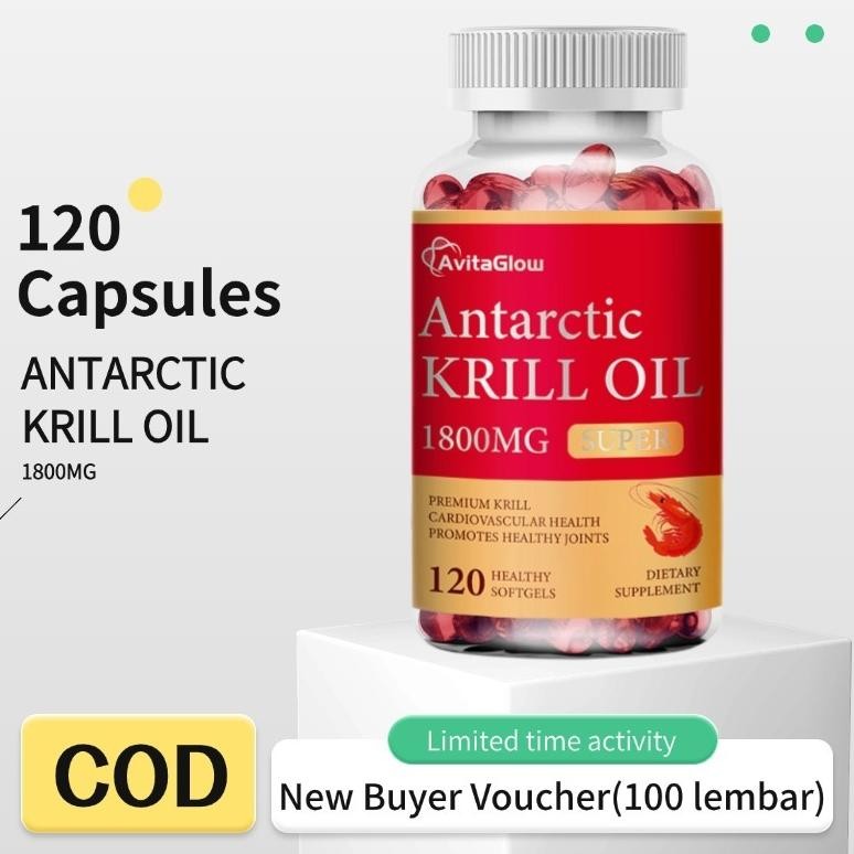 ANTARCTIC KRILL OIL 120 Capsules Provides Essential Fatty Acids EPA +DHA that supportsHeart.Brain &I