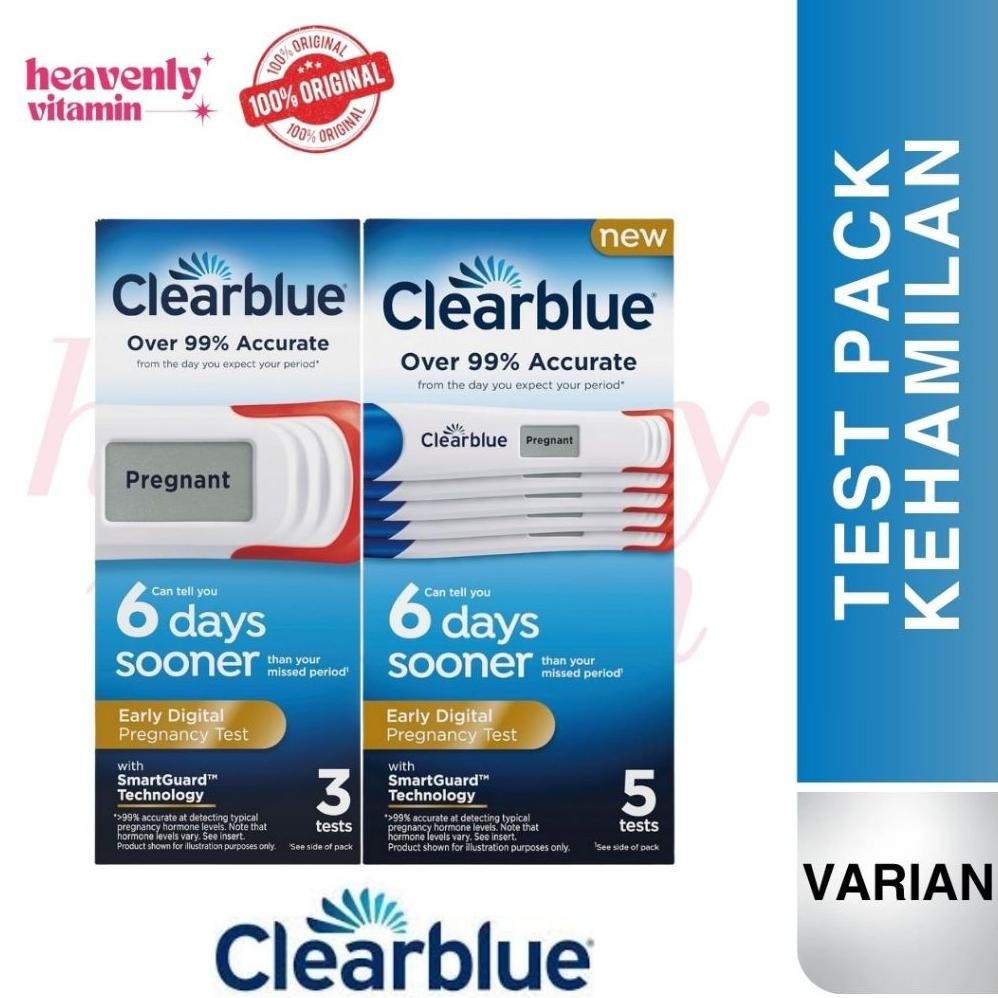 ClearBlue Digital Pregnancy Test results in words - tes pack kehamilan - 3 pcs box segel aSt