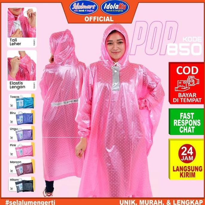 ORI - JAS HUJAN PONCO IDOLMART PLEVIA 850 POP UNISEX MOTOR - READY BEKASI
