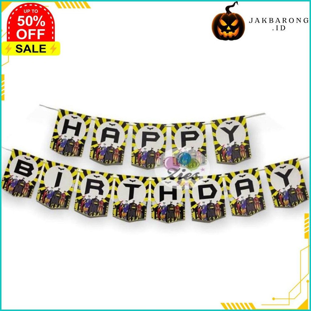 Banner Happy Birthday Batman / Banner Ulang Tahun Batman Original Produk