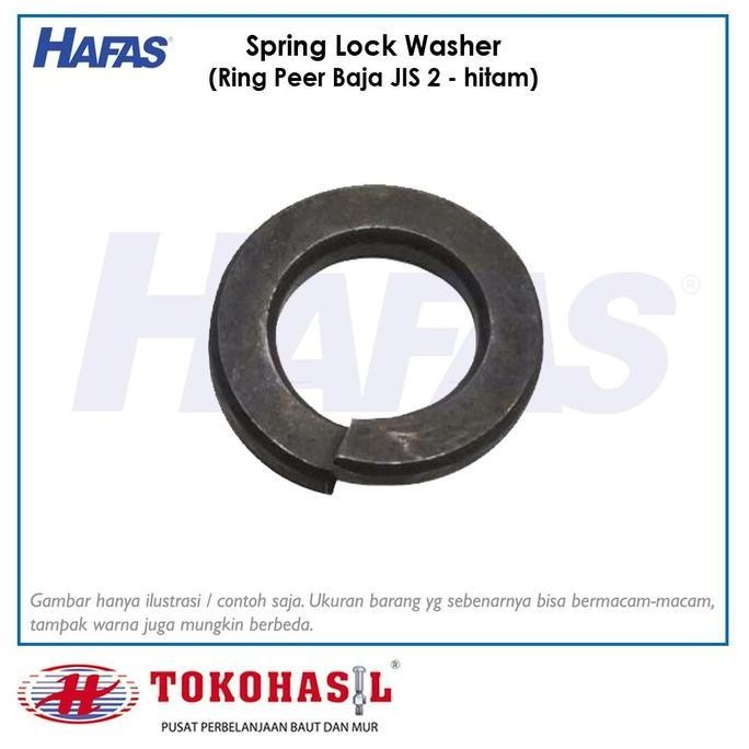 Ring Peer Baja JIS 2, M14 (hitam) | Spring Lock Washer WL - 50 pcs