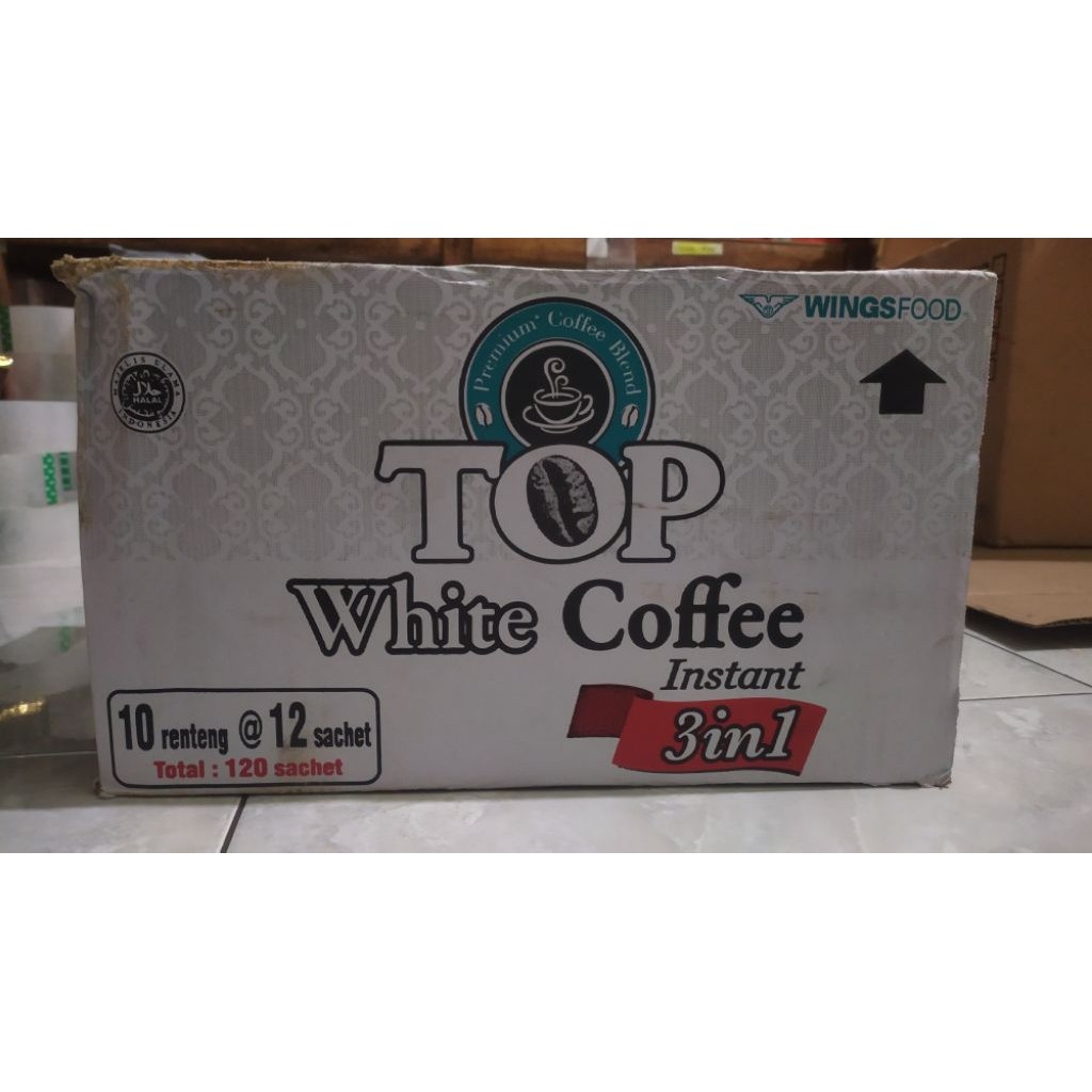 

Top White Coffee Kartonan 1 Karton isi 10 Renteng