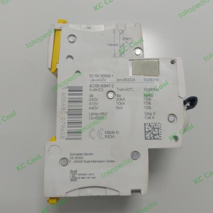 MCB Schneider 3 Phase 16A Merlin Gerin