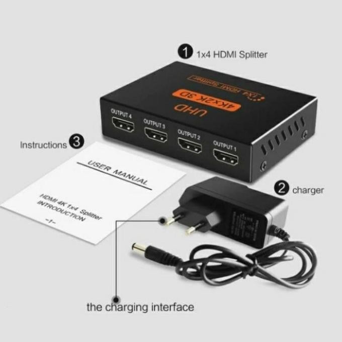 TERBARU - Hdmi Splitter 4 Port 4K Spliter