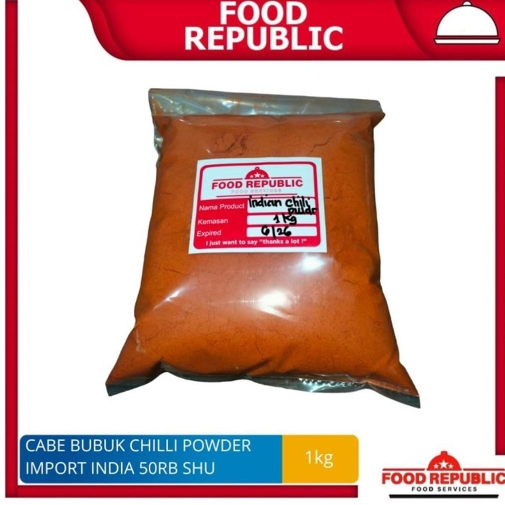 

Cabe Bubuk / Chilli Powder 1Kg Murni SHU 50rb Extra Pedas Import India aSt