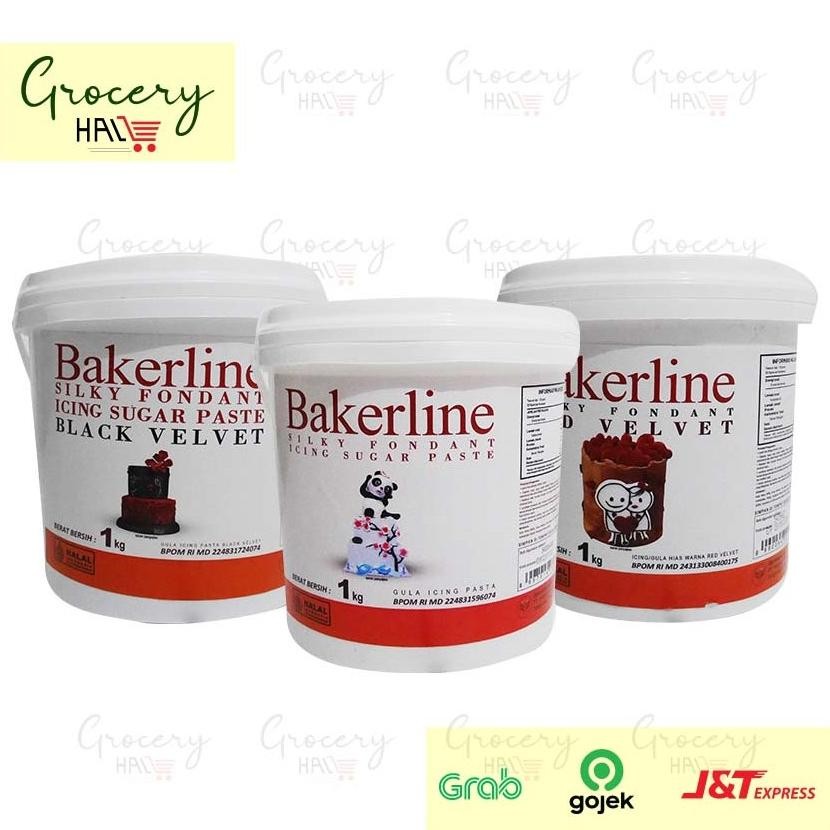

BAKERLINE SILKY FONDANT 1 KG [ WHITE / BLACK VELVET / RED VELVET ] aSt