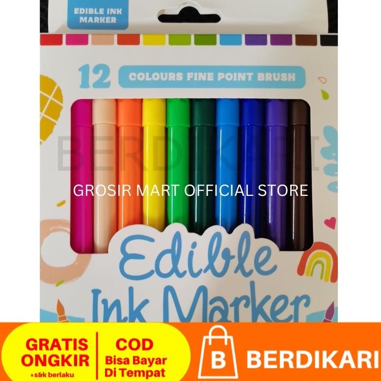 

Spidol Bento Spidol Dekorasi Kue 1 set isi 12 warna Edible Food Pen Edible Marker Dekorasi Bento Kue Baking Decoration aSt