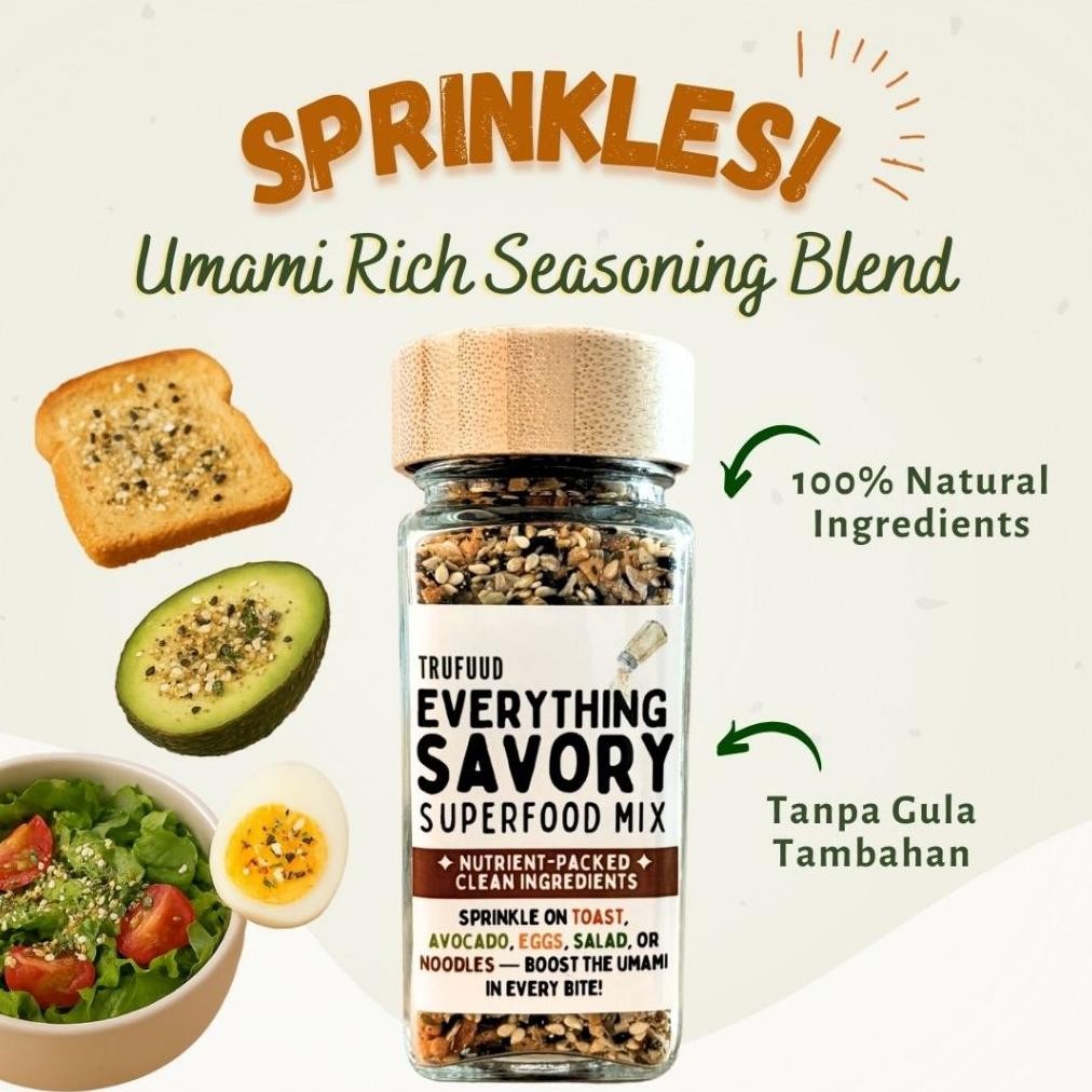 

TRUFUUD Bumbu Tabur Semua Rasa Wijen Umami Asin Gurih NO MSG Tanpa Pengawet Bumbu MPASI - Everything Savory Superfood Mix aSt