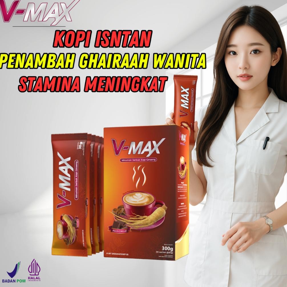 

Kopi V-max Minuman Penambah Stamina Wanita Rasa Coklat aSt