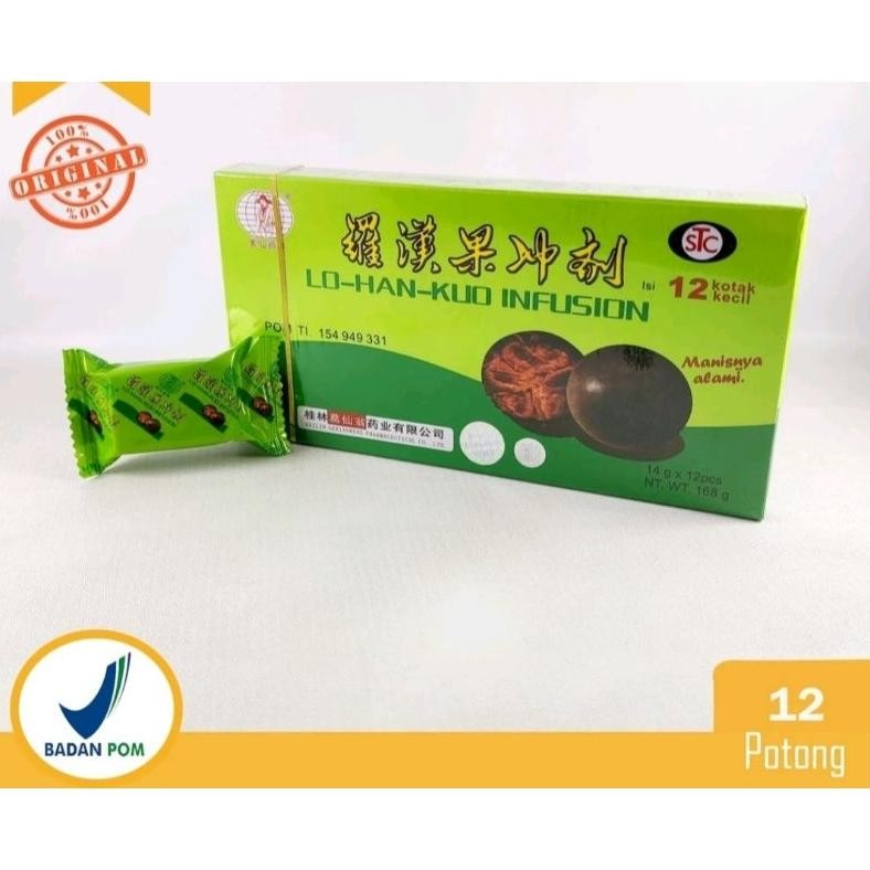

Lo Han Kuo Lohankuo Infusion STC Salim Kotak isi 12 teh herbal alami untuk panas dalam batuk sakit tenggorokan dan kering aSt