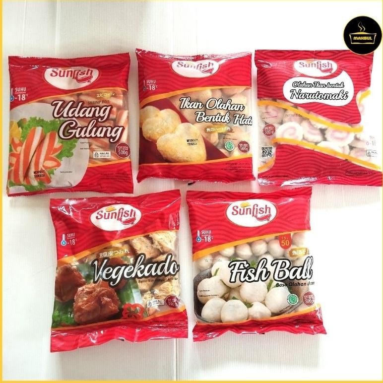 

Sunfish Baso Ikan, Narutomaki, Udang Gulung, Vegekado, Bentuk Hati 500gr aSt