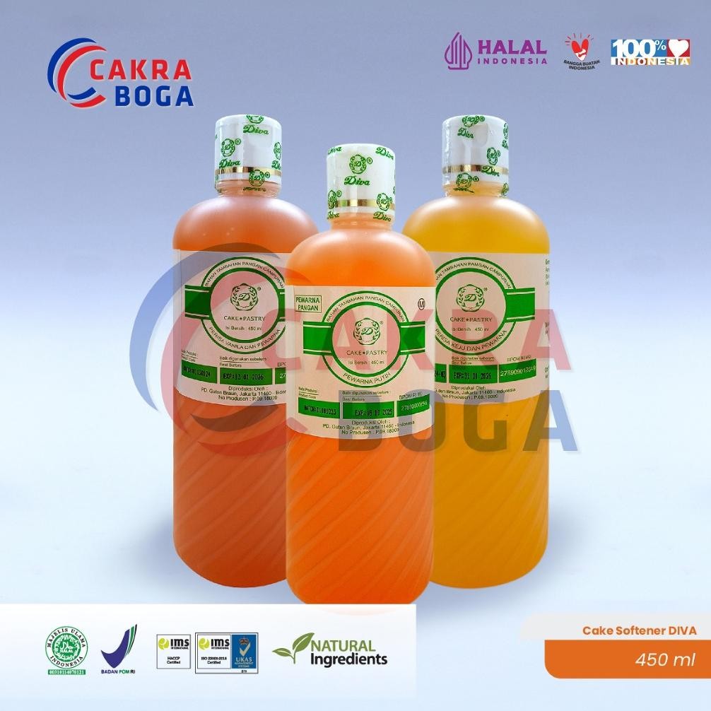 

Pelembut Kue / Pelembut Roti / Cake Softener Diva 450 ml aSt