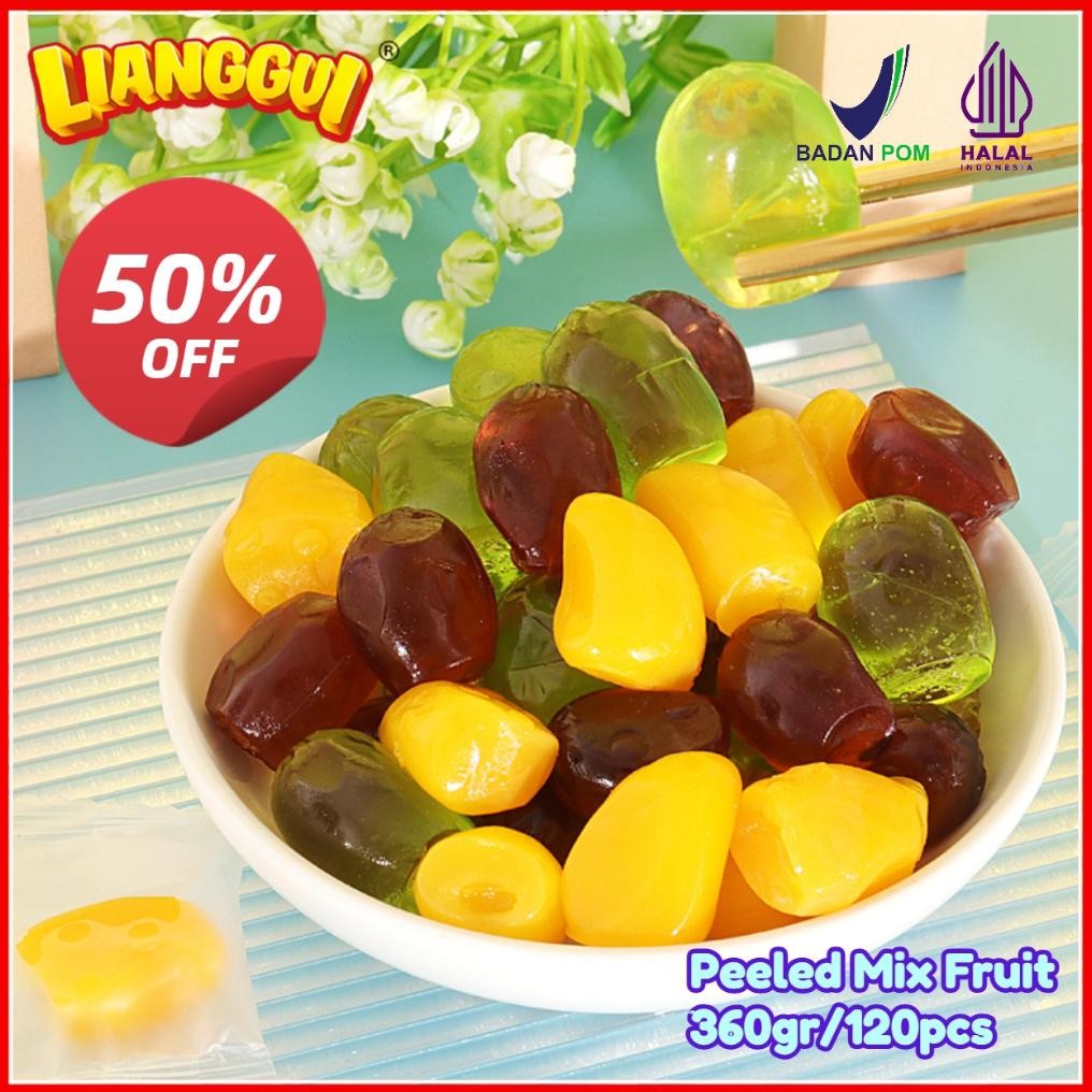 

[Hampers/Gift] [Pengiriman cepat]HALAL LIANGGUI PEELED FUDGE permen kupas Permen buah cemilan manis| Permen Lunak Aneka Buah Viral | Candy Jelly Gummies Manggo Permen Lunak Rasa stroberi Jeruk | 360gr Permen Lianggui Rasa Mangga Permen aSt
