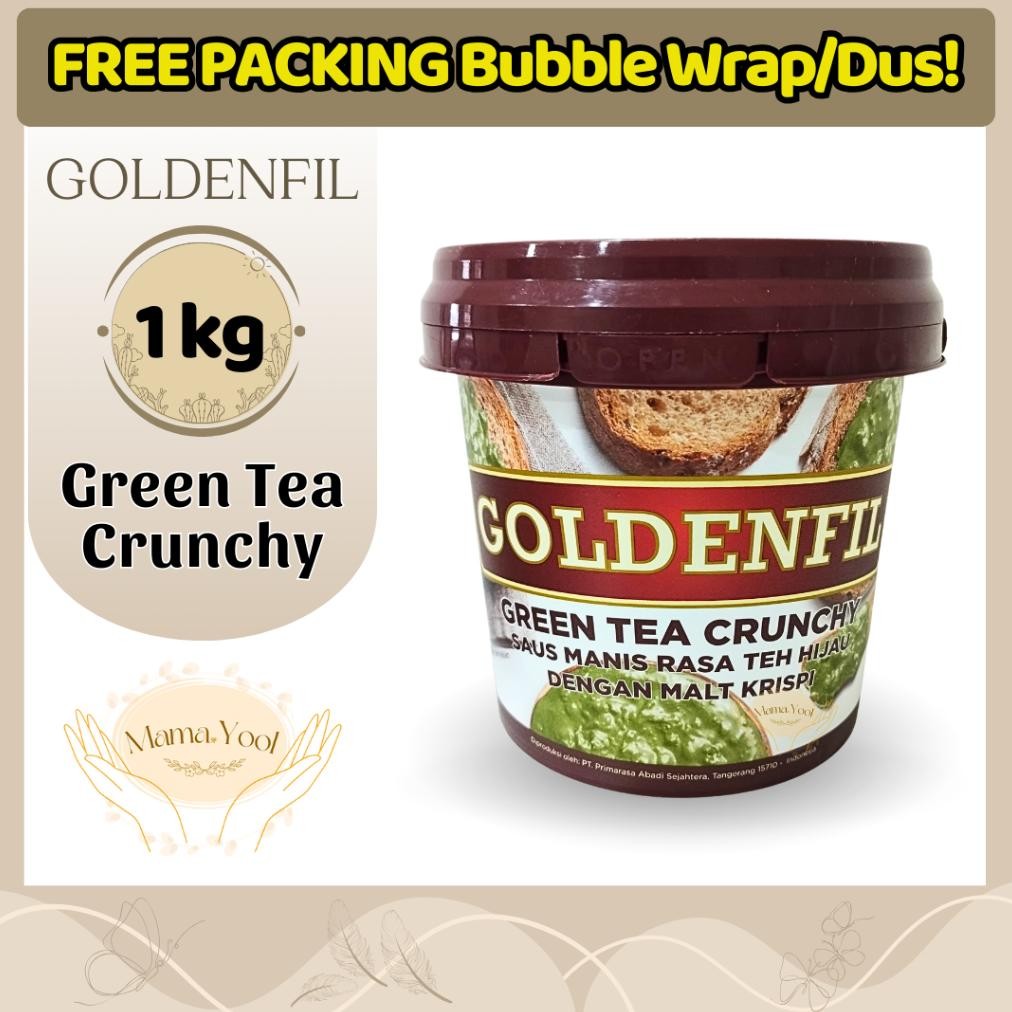

MAMA.YOOL - Goldenfil Green Tea Crunchy 1 kg FREE PACKING / Filling Topping Selai Krispi Rasa Matcha aSt