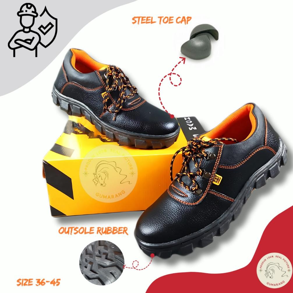 DR301>> Sepatu Safety caterpillar sepatu CAT Ujung Besi Pria Wanita Size 36-45 Anti Slip Sepatu Sept