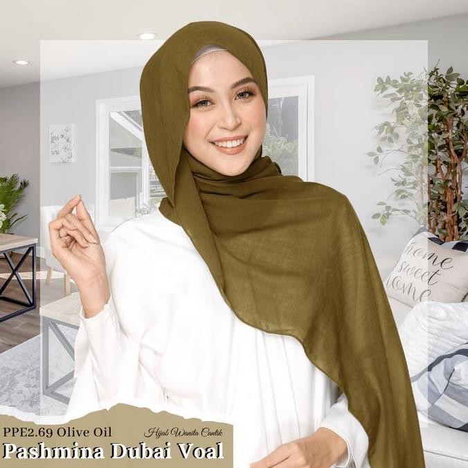 PASHMINA HIJAB JILBAB KERUDUNG DUBAI VOAL WARNA MISTY GREY