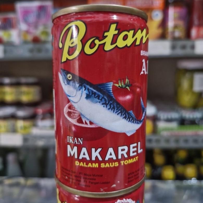 

Botan Sarden Ikan Makarel (KECIL) Saus Tomat 155 gr / MACKEREL BOTAN KECIL / Sarden Botan Kaleng Kecil / Sarden Saus Tomat Praktis aSt