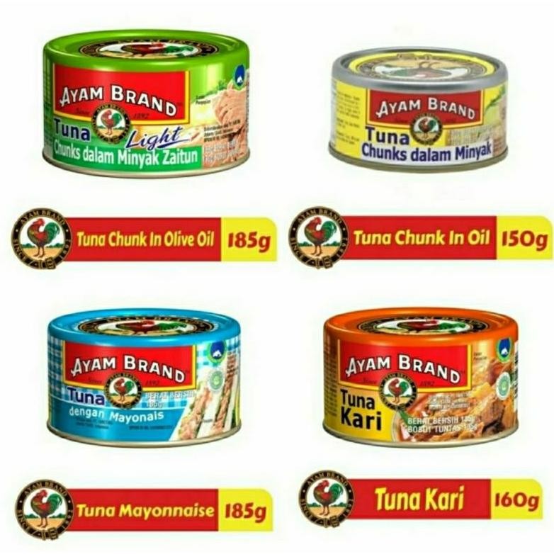 

Ayam Brand Tuna Chunk in Olive Oil / Curry / Mayonaise Kaleng aSt