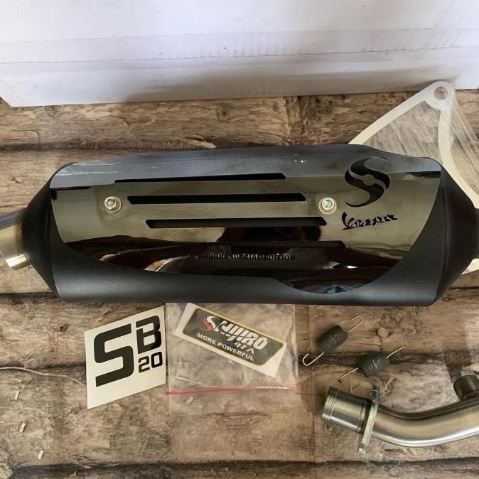 Knalpot Shijiro Standar Racing Special Edition Black Vespa Matic