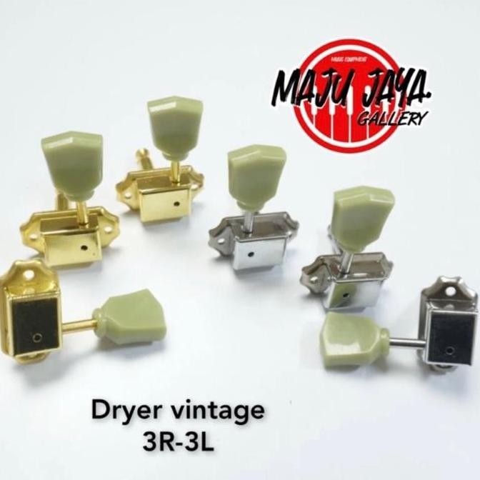 DRYER TUNING MACHINE PEGS PUTERAN GITAR KLUSON VINTAGE 3R 3L LES PAUL LP SG STYLE ORIGINAL DAN TERPE